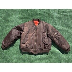 VTG USAF MA-1 Intermediate Flyer’s Bomber Flight Jacket Large Brown Reversible
